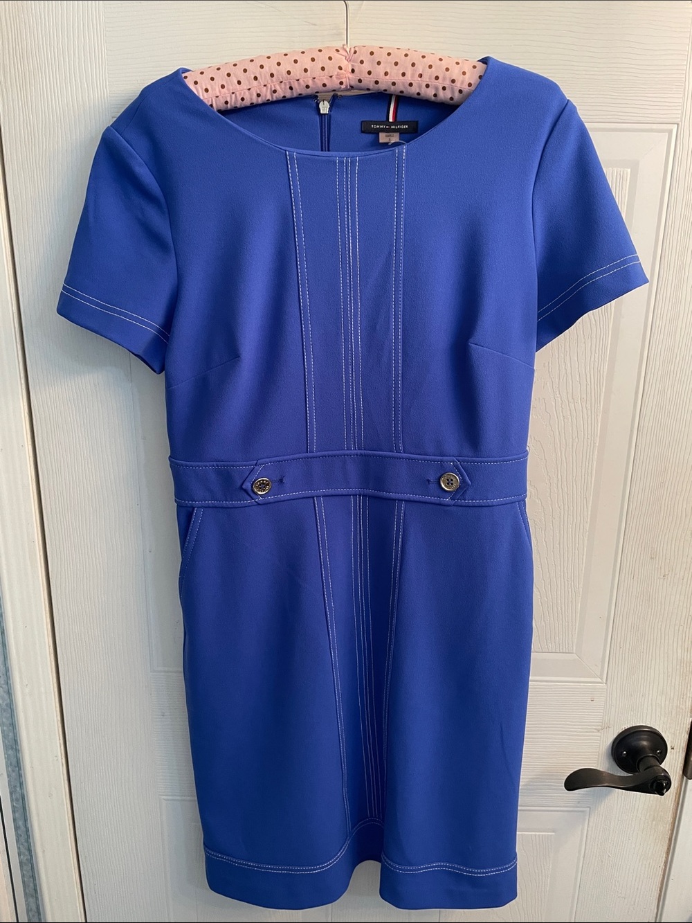 Tommy Hilfiger Cobalt Blue Short Sleeve Sheath Dress